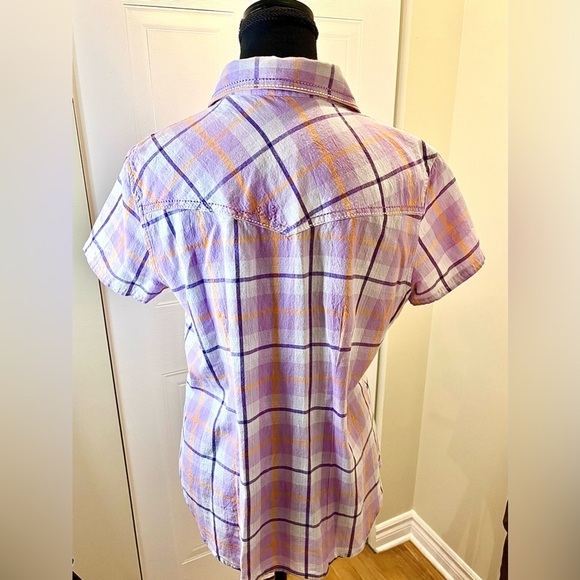 Cumberland Outfitters retro style  plaid western short sleeve shirt, embroidery - Picture 3 of 13